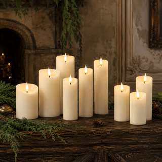 Ivory Blow-Out Timer Pillar LED Candle - Choose Size