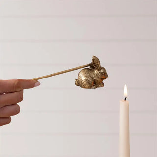 Gold Rabbit Pewter Candle Snuffer