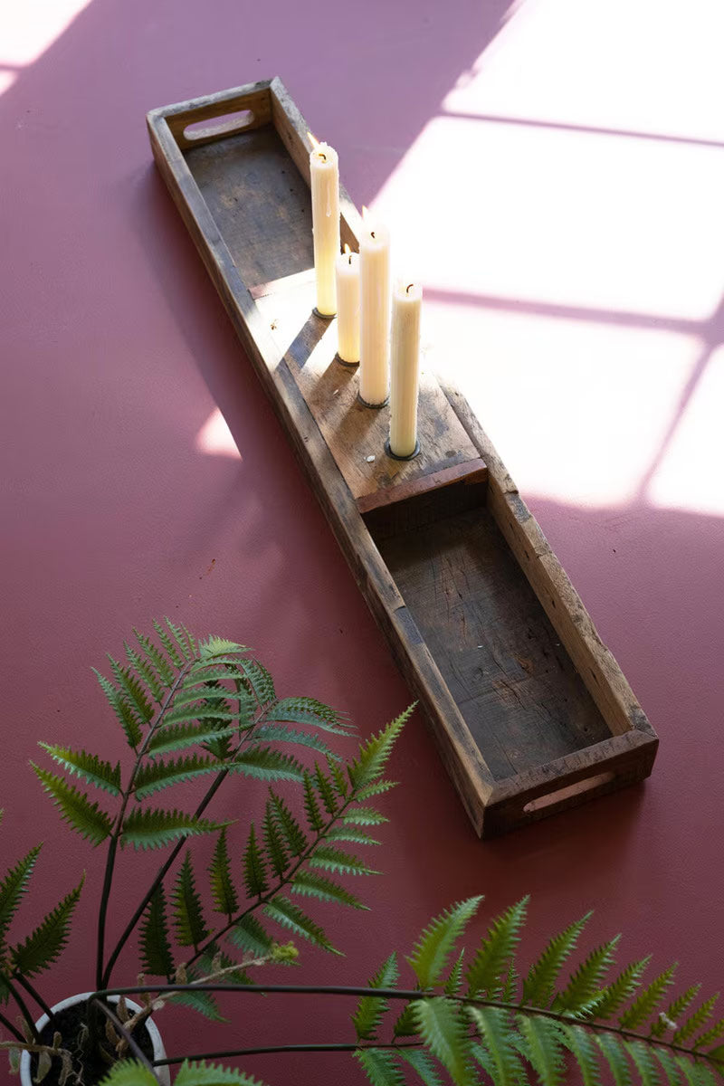 Recycled Wood Candle Tray