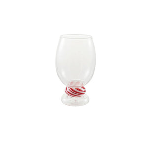 14 oz. Blown Drinking Glass with Candy Striped Stem