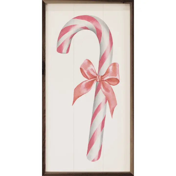 Pink and White Candy Cane Wall Art