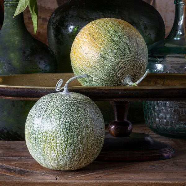 Set of 2 Crafted Faux Cantaloupe