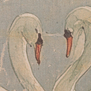 Carved Wood & Canvas Scroll with Swans Wall Decor - Preorder