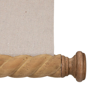 Carved Wood & Canvas Scroll with Swans Wall Decor - Preorder