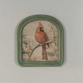 Arched Frame Winter Cardinal Scene