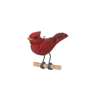 Hand Carved Wood Cardinal Ornament
