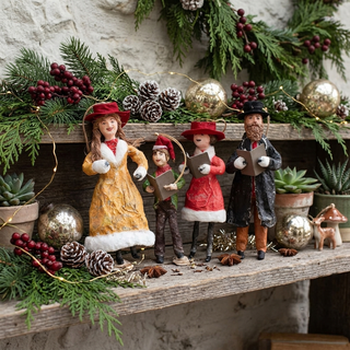 Caroling Family Folk Art Ornament Set