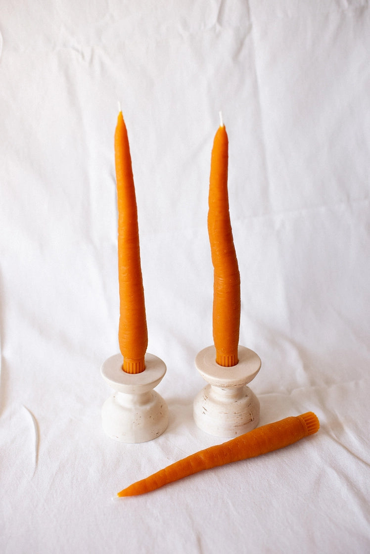 Set of 2 Beeswax Candle Shaped Tapers