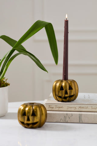 Metal Carved Pumpkin Candleholder