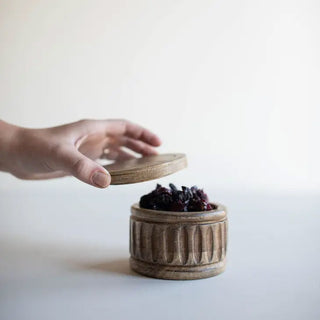 Carved Wood Salt Cellar