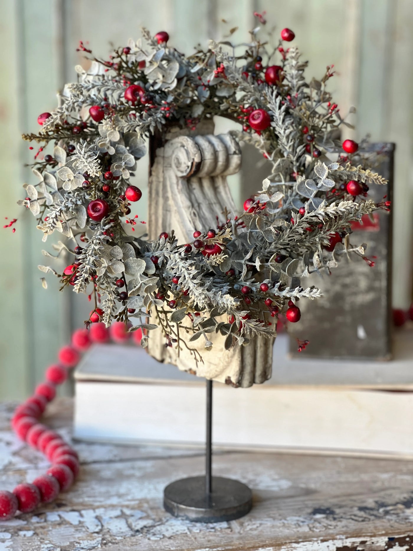 10" Cashel Berry Candle Ring Wreath