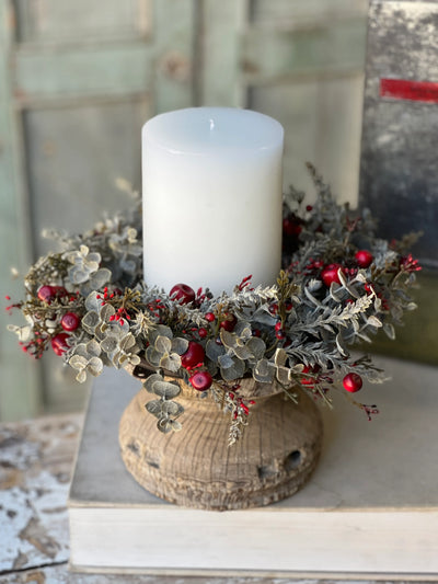 10" Cashel Berry Candle Ring Wreath