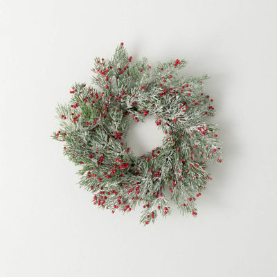 Red Cedar Berry Candle Ring Wreath