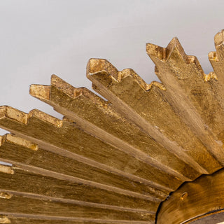 22" Gold Sunburst Flush-Mount Ceiling Light