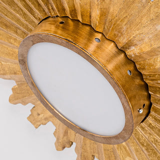 22" Gold Sunburst Flush-Mount Ceiling Light