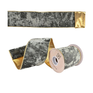 5 Yards Aged Celadon Velvet with Gold Edge and Reverse Ribbon (Copy)