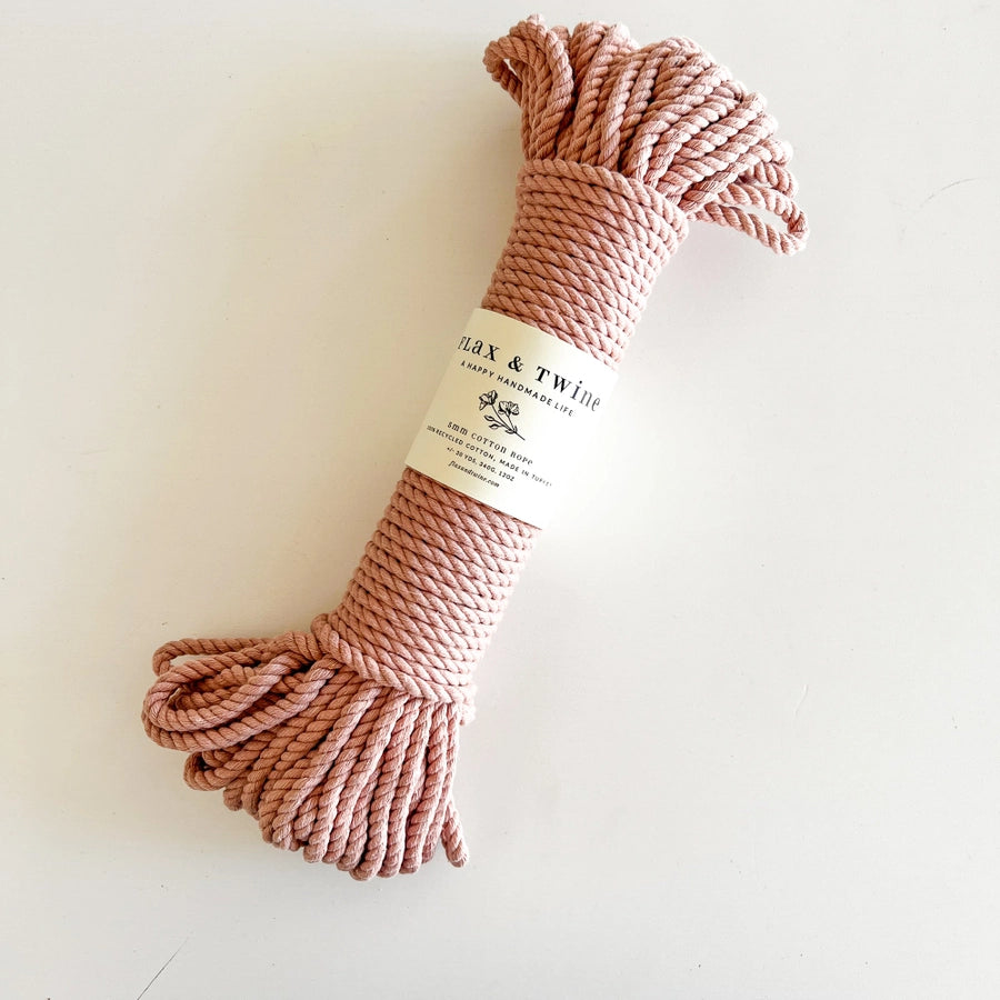 30 Yards - Twisted Cotton Rope - Blush