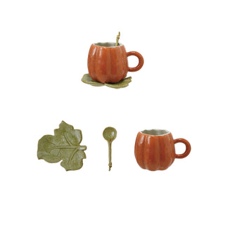 Harvest Pumpkin Stoneware Mug Set