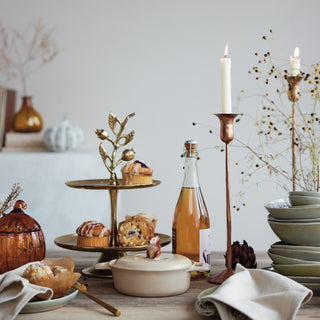 Stoneware Baker with Squirrel Finial