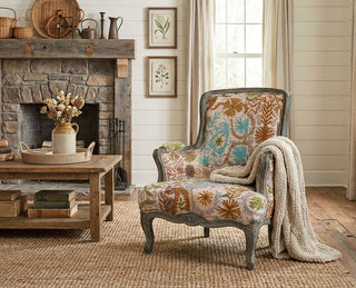 Arm Chair with Hand-Carved Frame & Hand-Embroidery - More Coming Soon