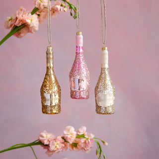 Glitterville Champagne Bottle Ornament – Choose Color