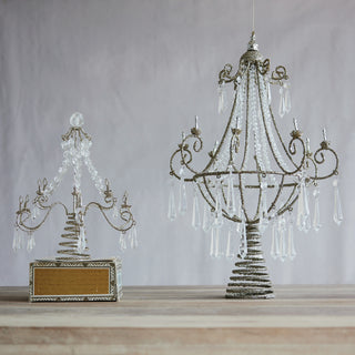 Metal Chandelier Tree Topper with Acrylic Crystals and Glitter – Choose Size