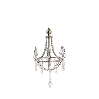 13.25" Silver Chandelier Ornament with Acrylic Jewels