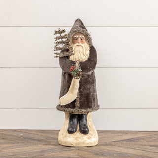 Belsnickle With Tinsel Tree and Stocking - Charcoal