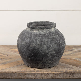 Weathered Charcoal Terracotta Vase