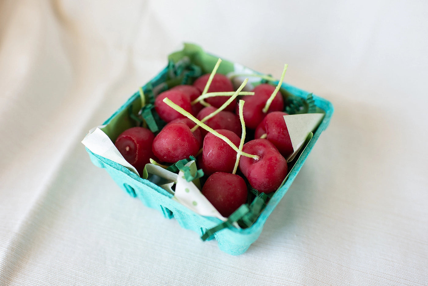 Set of 5 Beeswax Cherry Birthday Candles