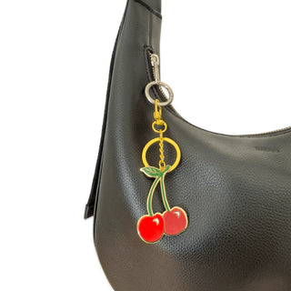 Cherry Enamel Bag Charm & Key Chain