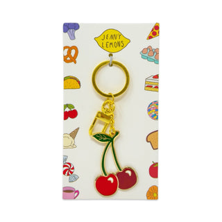 Cherry Enamel Bag Charm & Key Chain