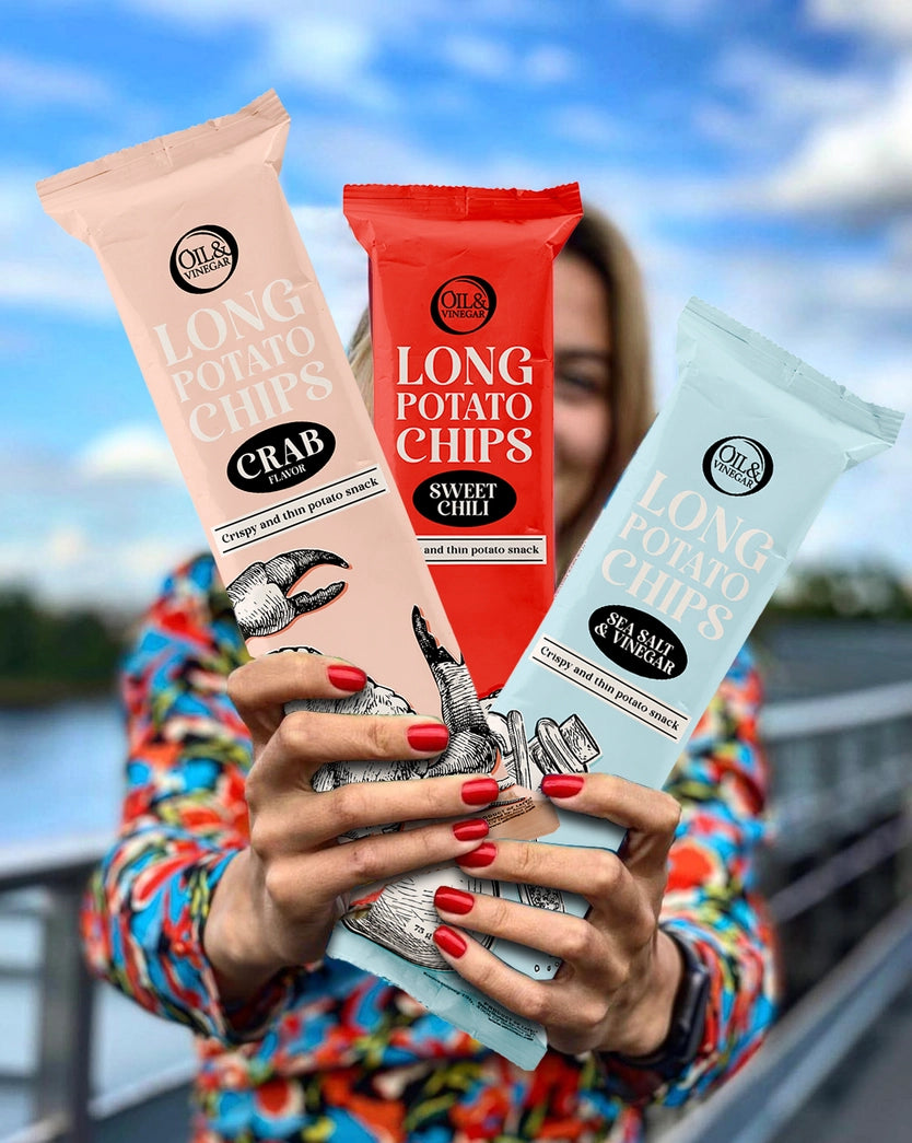 Long Potato Chips - Choose Salt & Vinegar, Crab or Sweet Chili Flavor ...