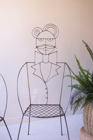 Set of 2 Iron Modern Art Style Man and Woman Chairs