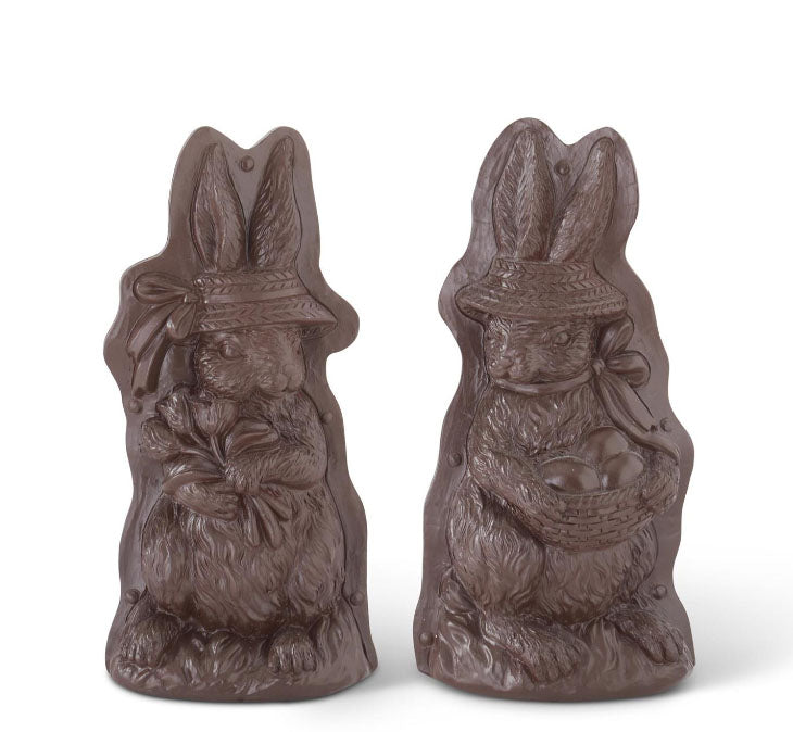 Resin Chocolate Bunny Pair