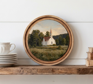 Round Country Church Wall Decor