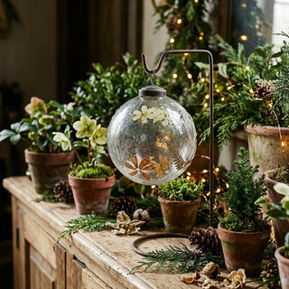 Cody Foster Leaf Mosaic Glass Ball Ornament