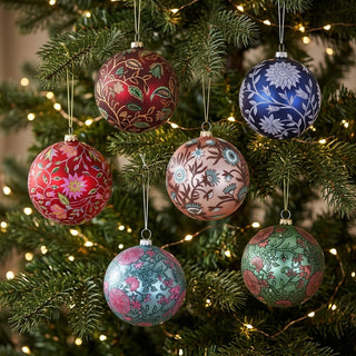 Cody Foster Enchanted Garden Glass Ball Ornaments - Choose Color