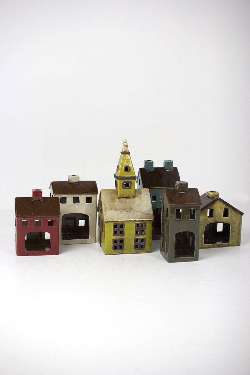 The Christmas Village - Set of 6 Ceramic Buildings