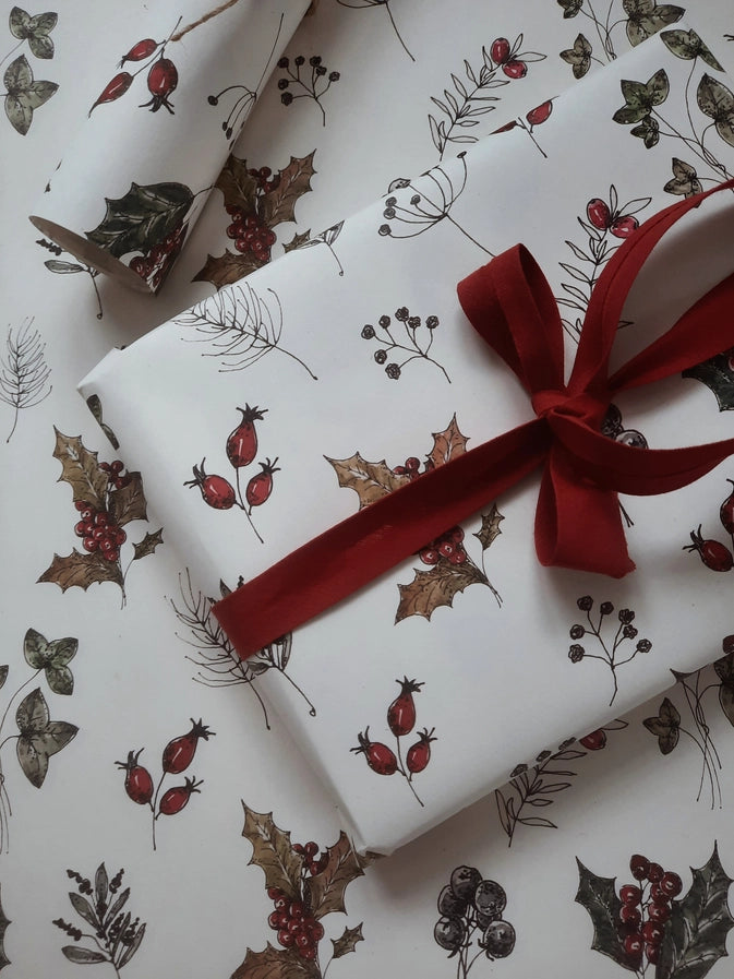 Winter Florals Luxury Gift Wrap