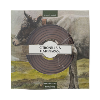 Outdoor Hanging Citronella ad Lemon Grass Incense Coils with Stand, Set of 3
