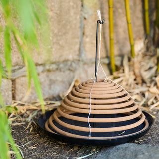 Outdoor Hanging Citronella ad Lemon Grass Incense Coils with Stand, Set of 3