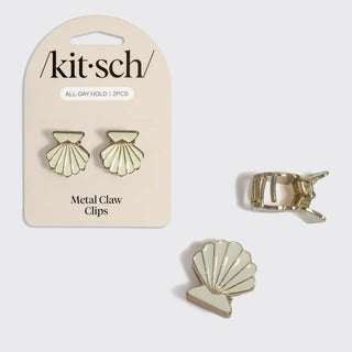 Metal Clam Shell Hair Clip 2pc Set