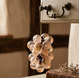 Hand-Blown Glass Cluster Ornament - Blush