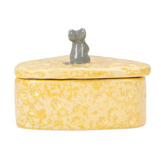 Cheese Shaped Container with Lid & 8 Appetizer Forks