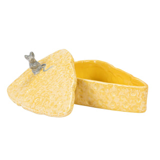 Cheese Shaped Container with Lid & 8 Appetizer Forks