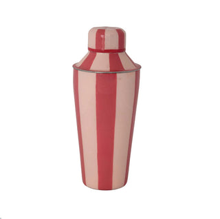 Enameled Striped Stainless Steel Cocktail Shaker