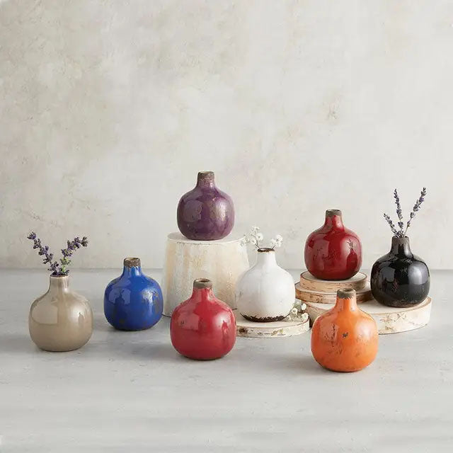 Weathered Stoneware Bistro Vase - Choose From 10 Different Colors