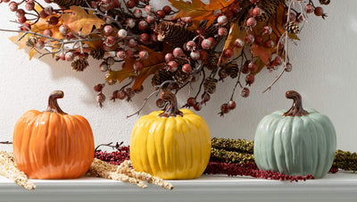 Set of 3 Colored Pumpkins