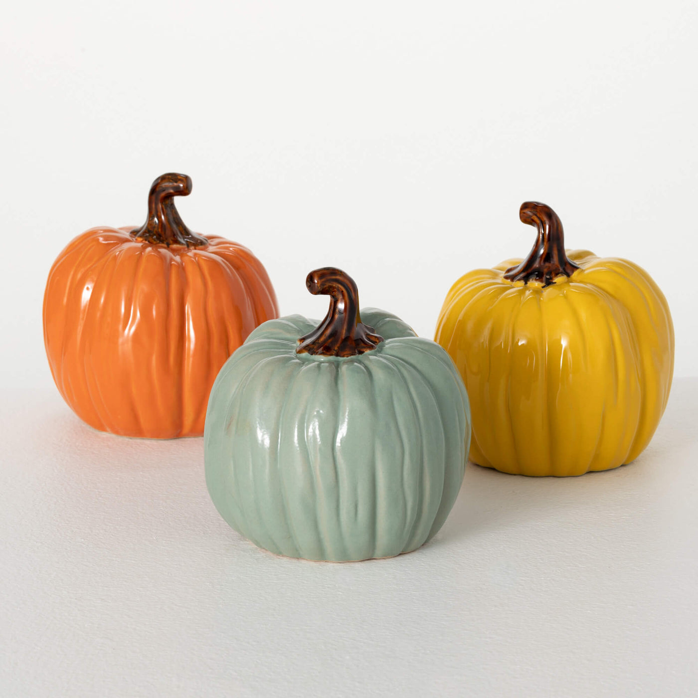 Set of 3 Colored Pumpkins